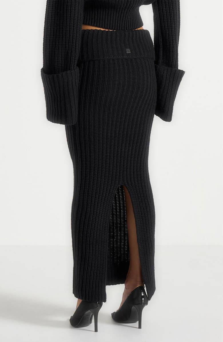 Manière De Voir Lyra Knit Maxi Skirt with Foldover, Alternate, color, Black