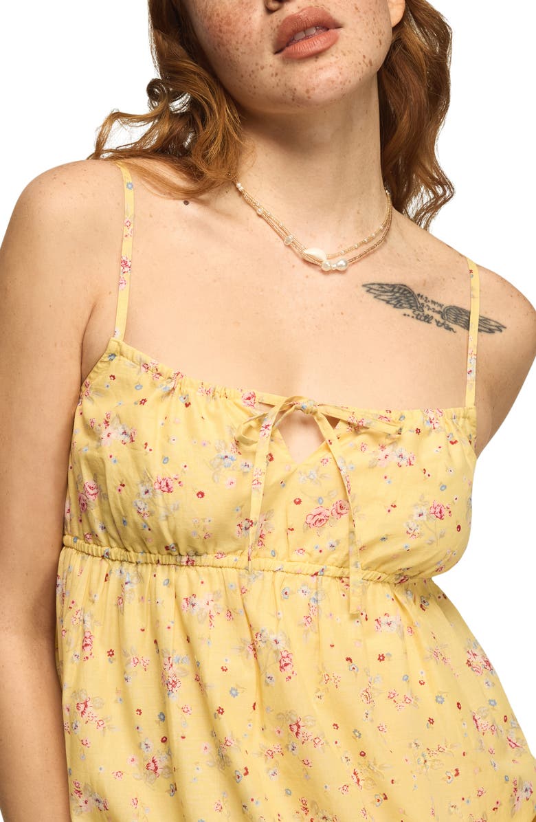 Lucky Brand Floral Print Tiered Maxi Dress, Alternate, color, Yellow Floral
