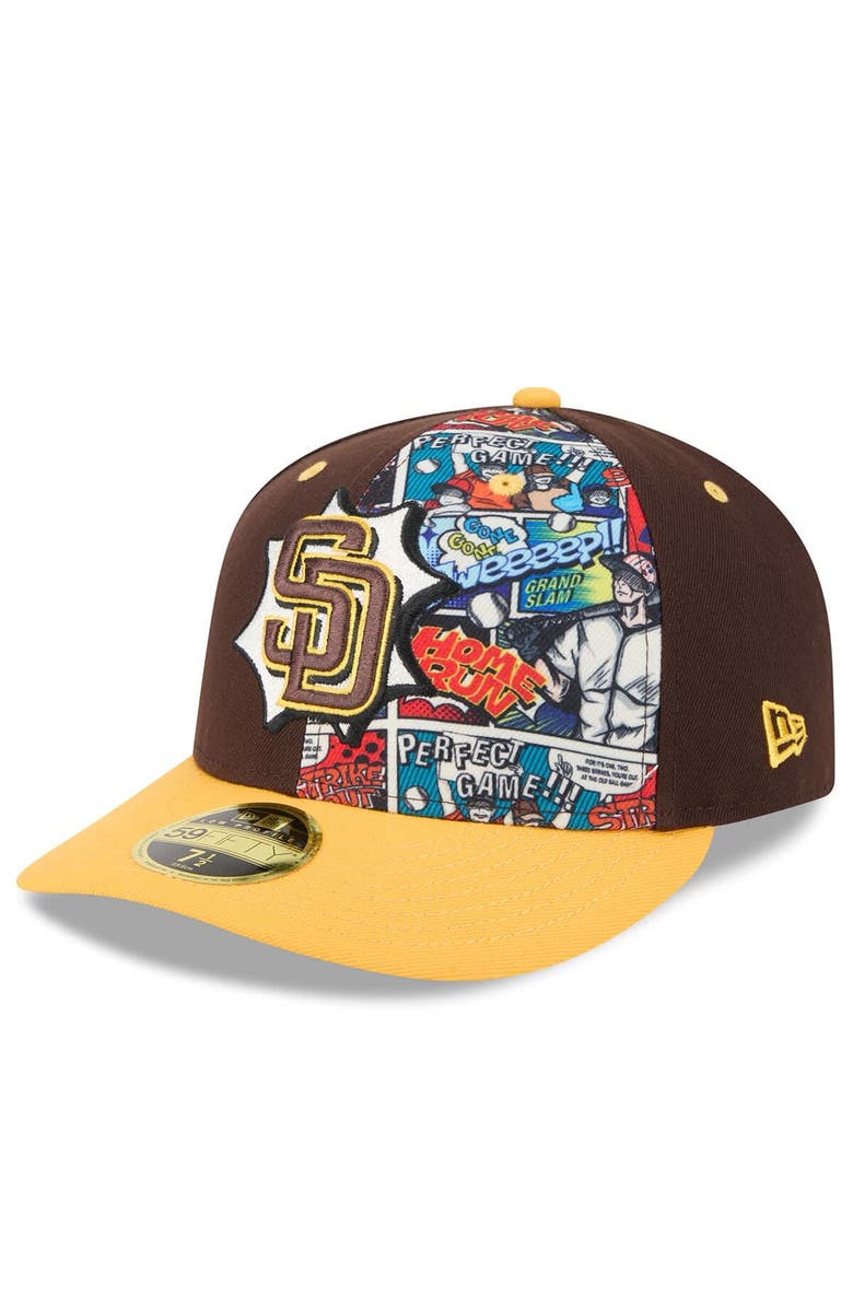 New Era Men's New Era Brown/Gold San Diego Padres 2025 MLB Diamond Hero Edition Low Profile 59FIFTY Fitted Hat, Main, color, 