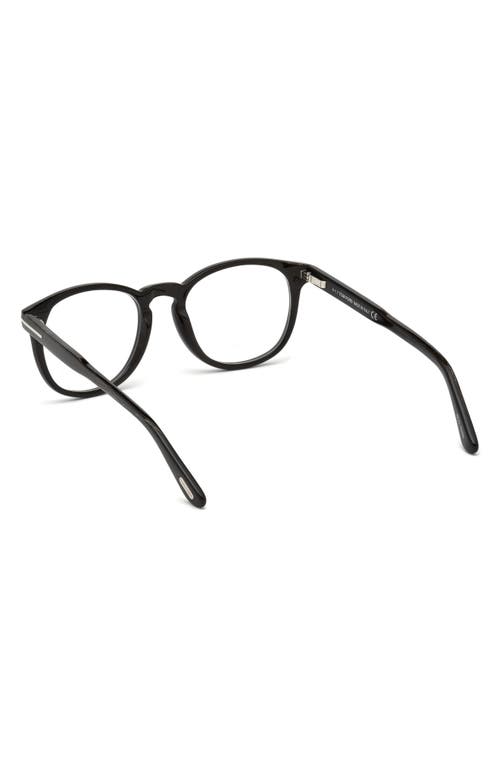Tom Ford 51mm Round Optical Glasses In Striped Brown/ruthenium