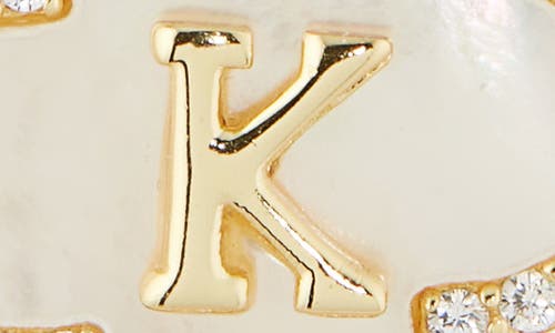 Argento Vivo Sterling Silver Clover Mother-of-pearl Initial Pendant Necklace In Gold