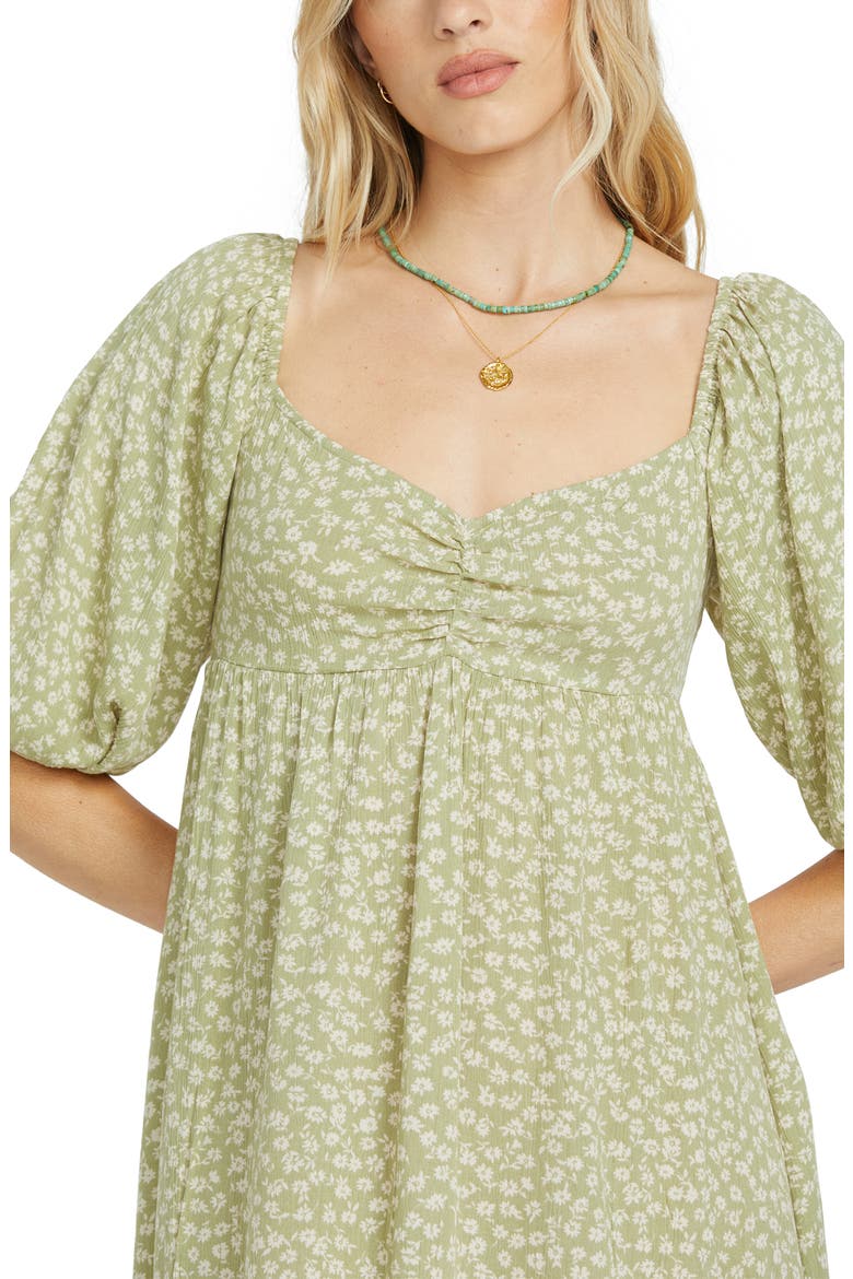 Ray of Sun Floral Puff Sleeve Dress, Alternate, color, AVOCADO