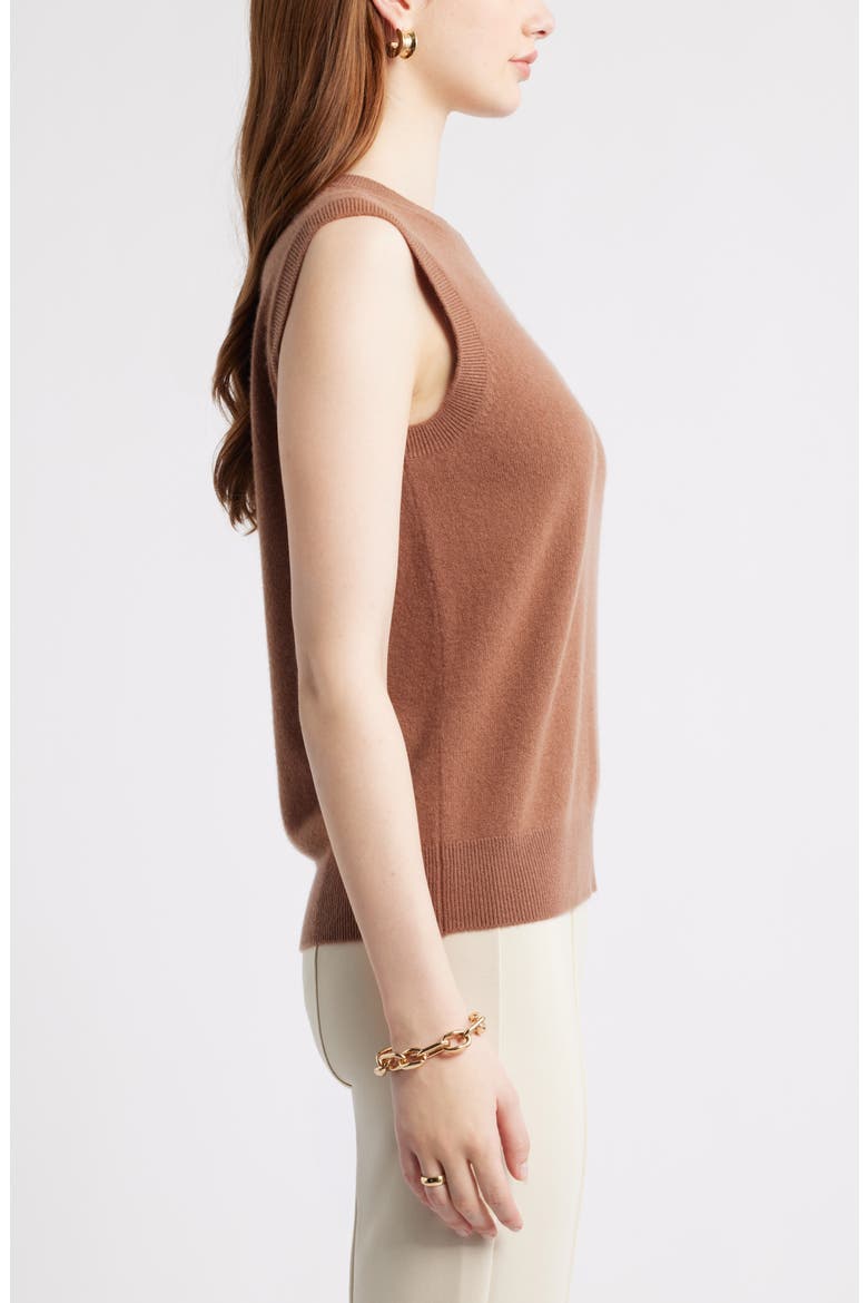 Sleeveless Cashmere Sweater, Alternate, color, BROWN CLOVE