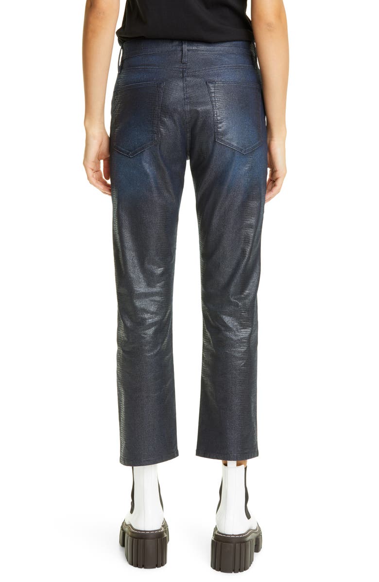 FRAME Le High Lizard Coated Straight Leg Jeans, Alternate, color,