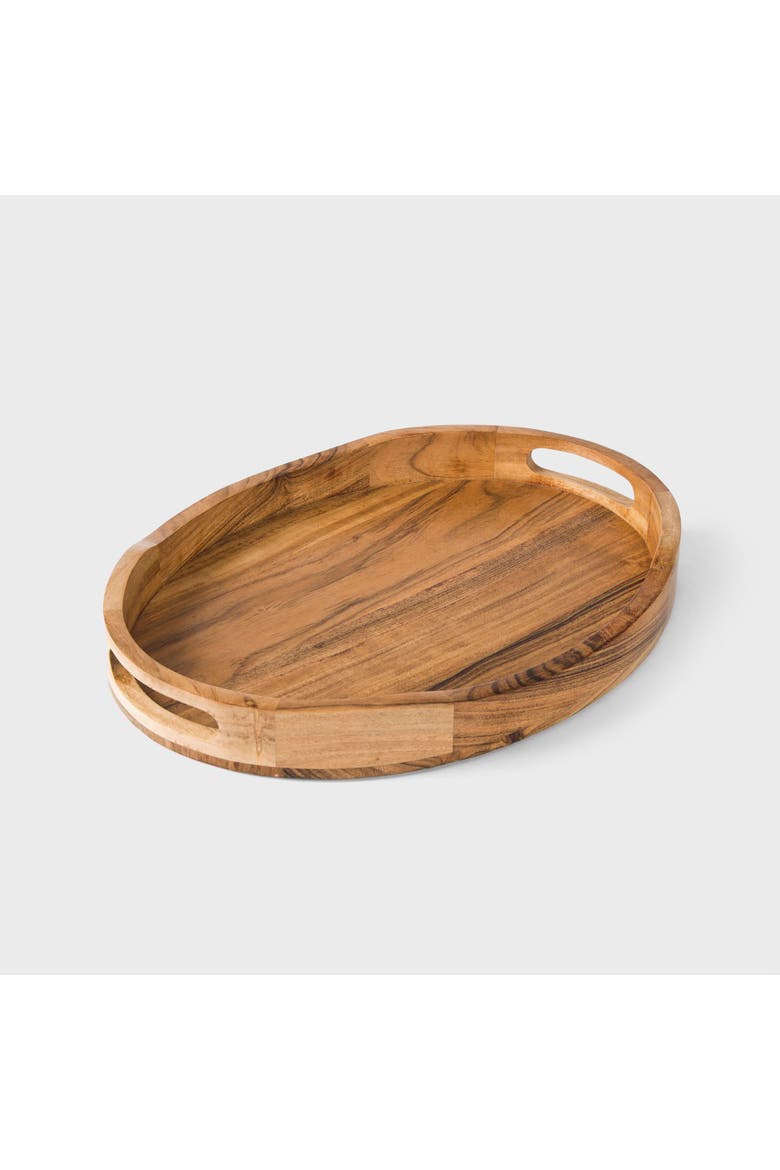 Acacia Wood Oval Serving Tray, Alternate, color, Natural Acacia Wood