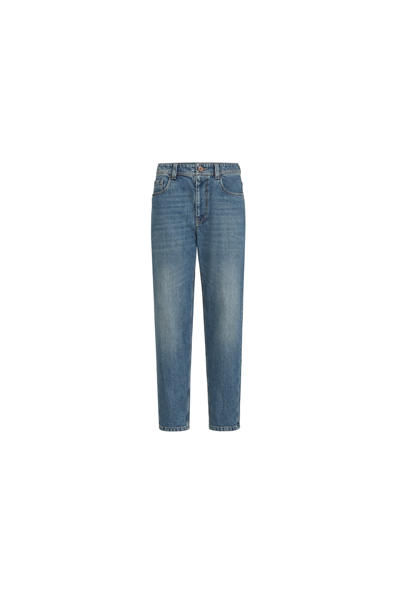 Authentic denim baggy tapered trousers, Alternate, color, Denim