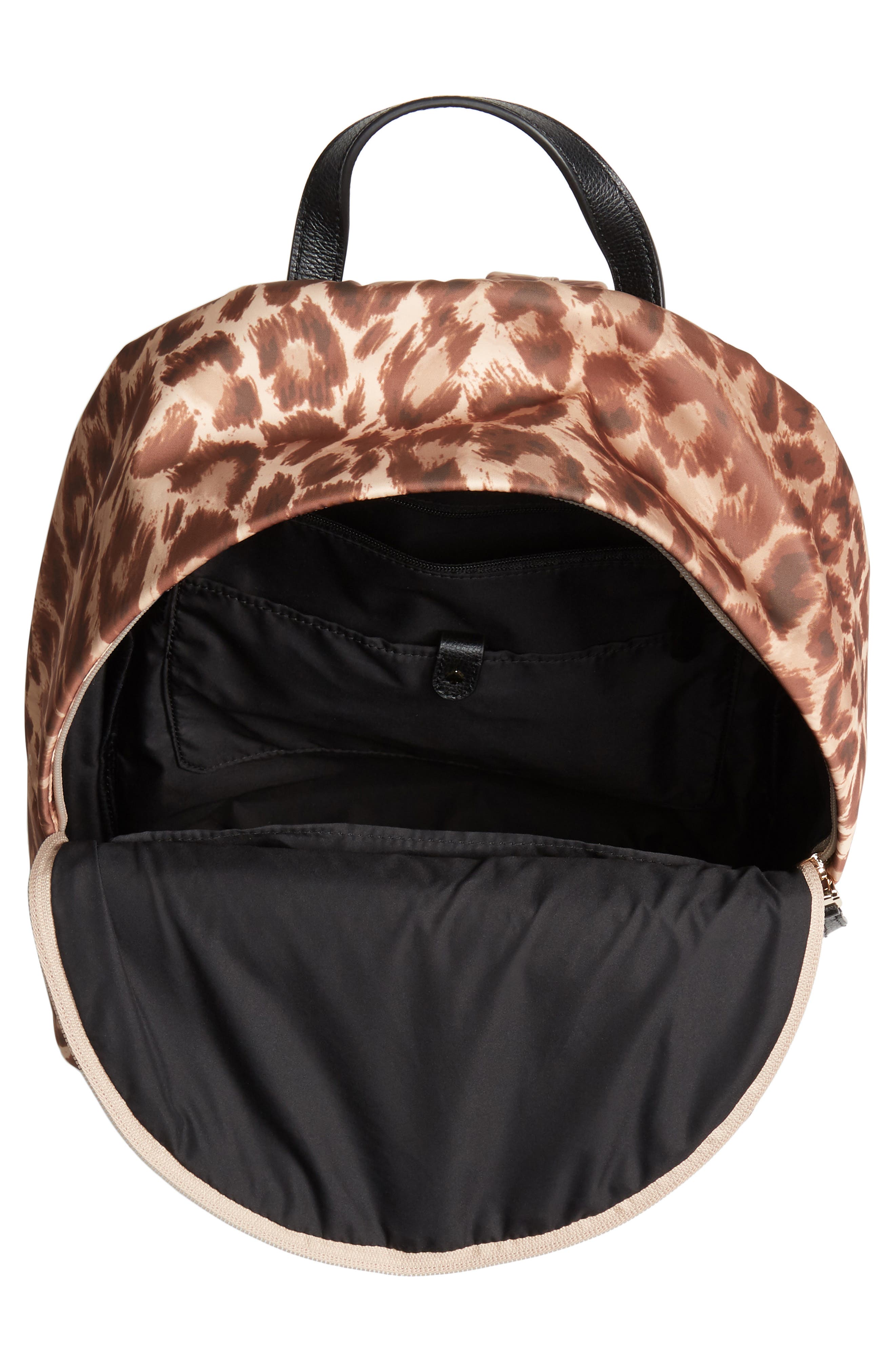 Kate Spade New York large taylor leopard nylon backpack, Alternate, color, 