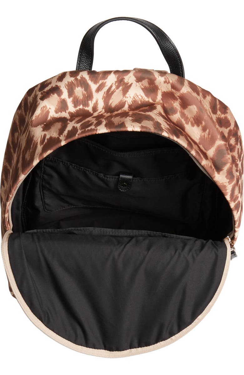 Kate Spade New York large taylor leopard nylon backpack, Alternate, color,