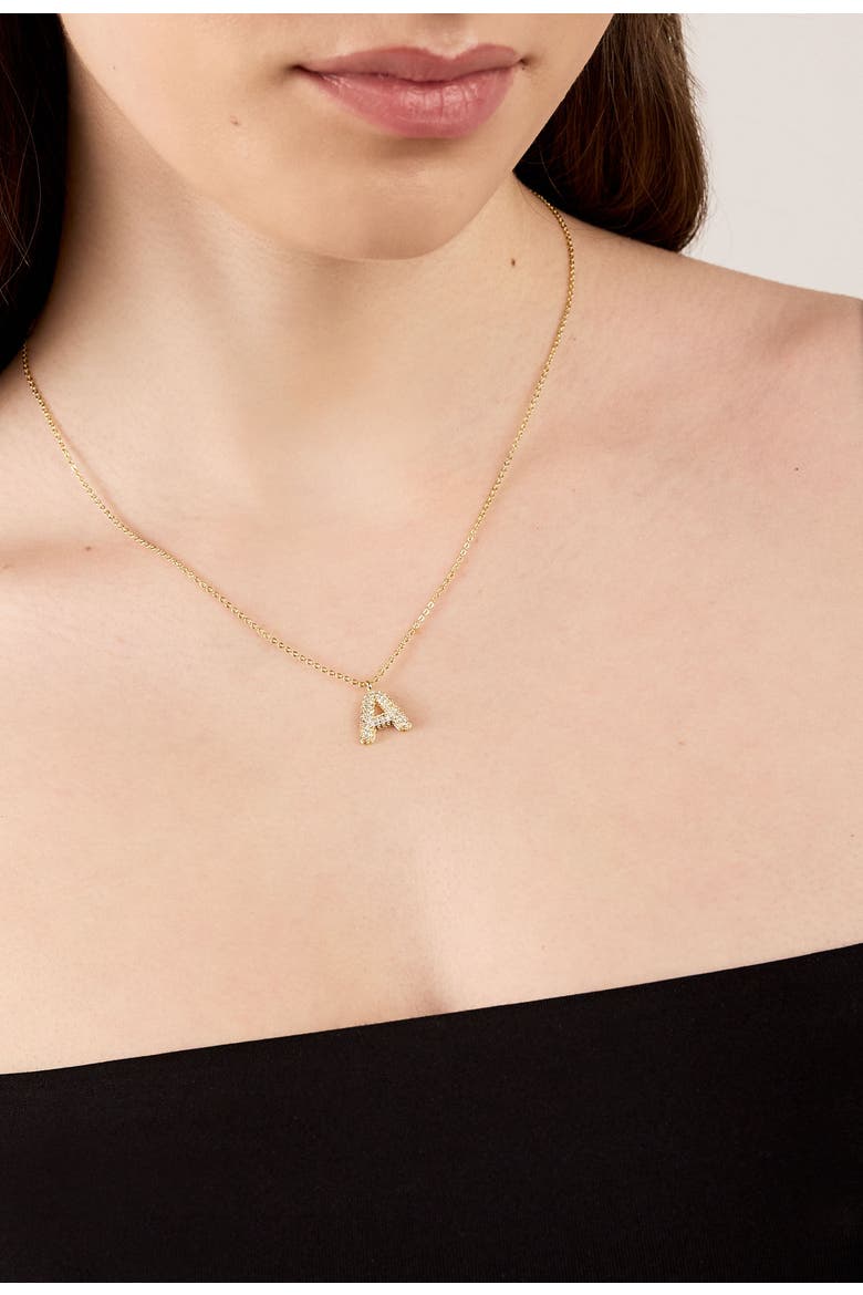 Bubble Letter Necklace, Alternate, color, Gold - T