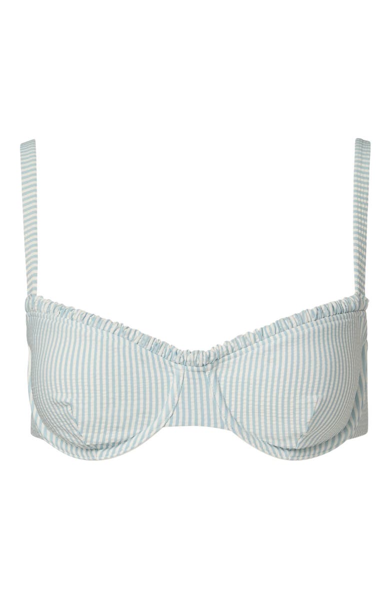 Onia Marilyn Bikini Top, Alternate, color, Pale Blue/White