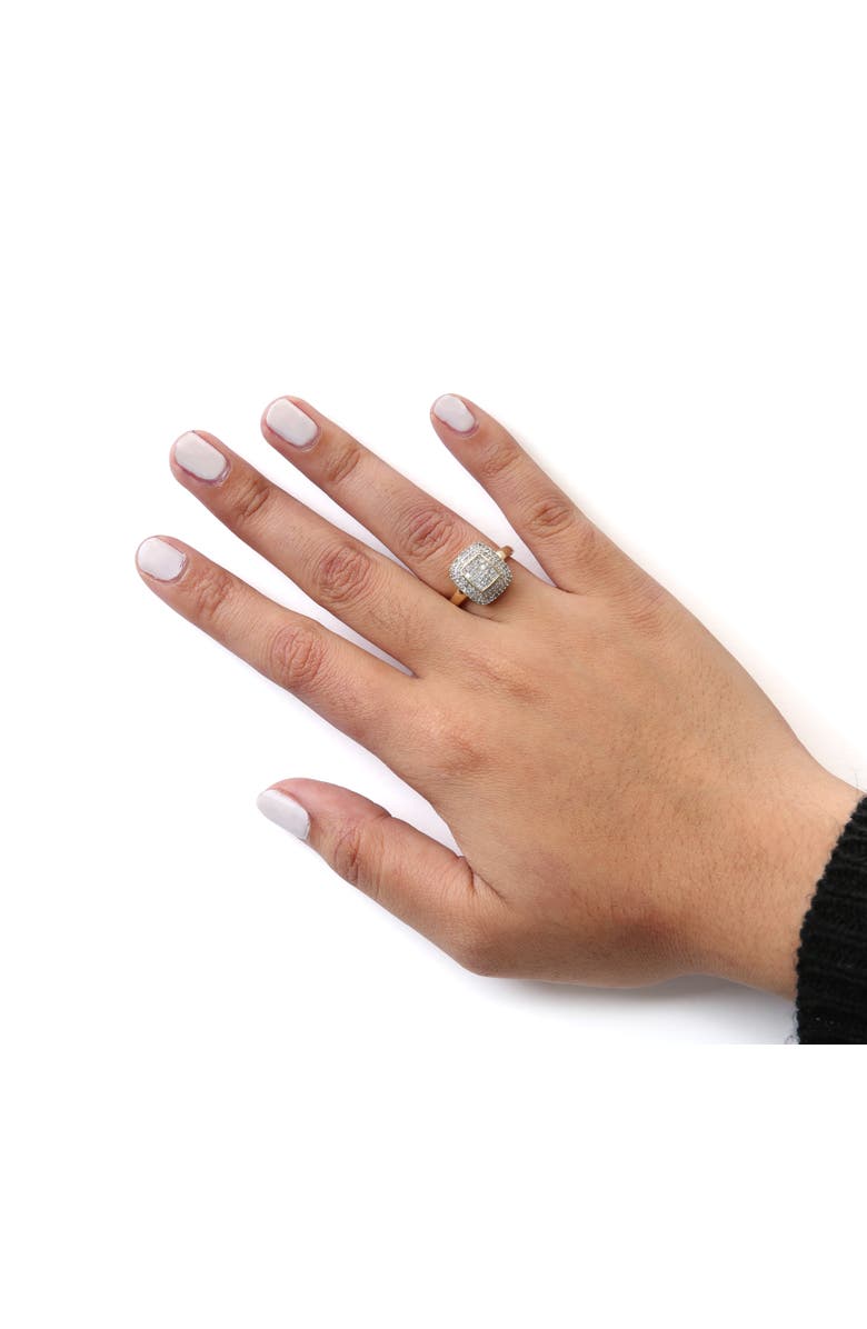 Haus of Brilliance 10K Yellow Gold 1/2 cttw Diamond Composite Head and Halo Ring, Alternate, color, Yellow