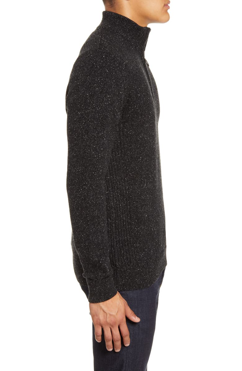 Barbour Tisbury Half Zip Pullover Sweater, Alternate, color, Black