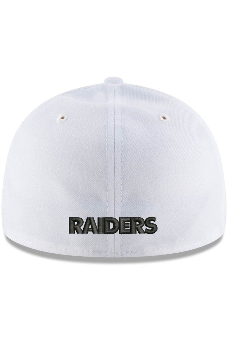 Men's New Era White Las Vegas Raiders Team Logo Omaha Low Profile 59FIFTY Fitted Hat, Alternate, color, WHITE