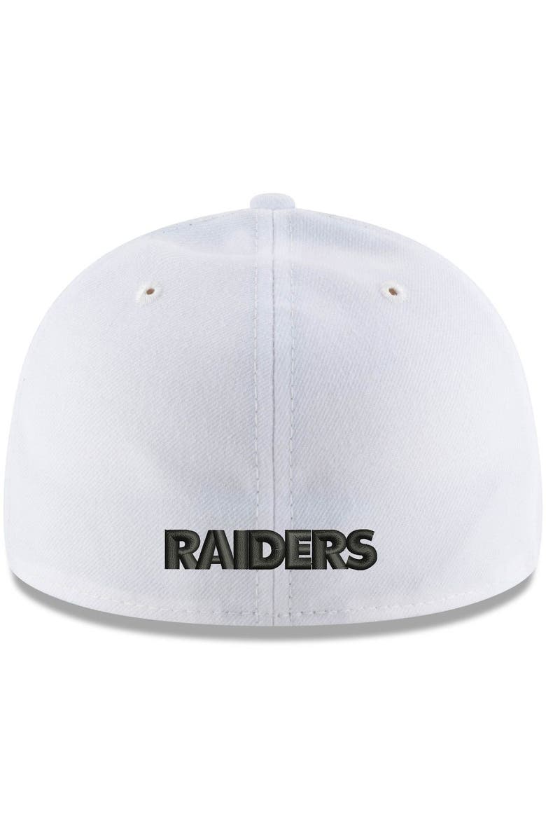 New Era Men's New Era White Las Vegas Raiders Team Logo Omaha Low Profile 59FIFTY Fitted Hat, Alternate, color,