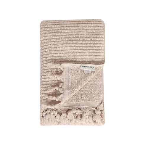 Olive And Linen Olive & Linen Ribbed Loom Terry Hand Towel Bundle