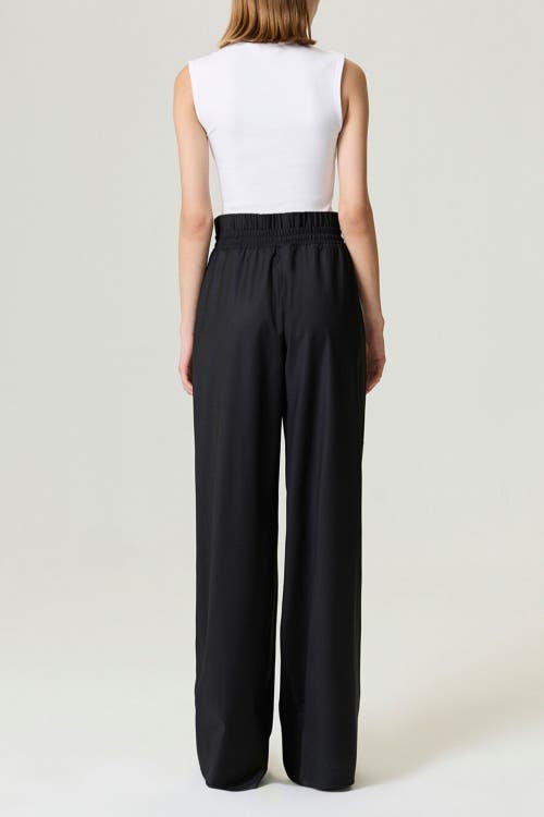 Nocturne Drawstring Waist Relaxed Pants In Black