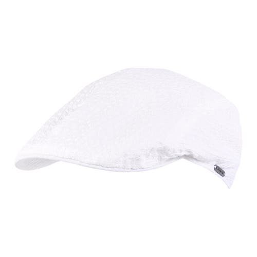 Wigens Seersucker Ivy Modern Cap In White