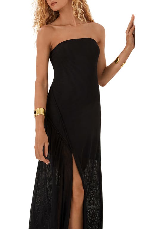 Vix Paula Hermanny Lavi Strapless Maxi Cover-up Dress In Black