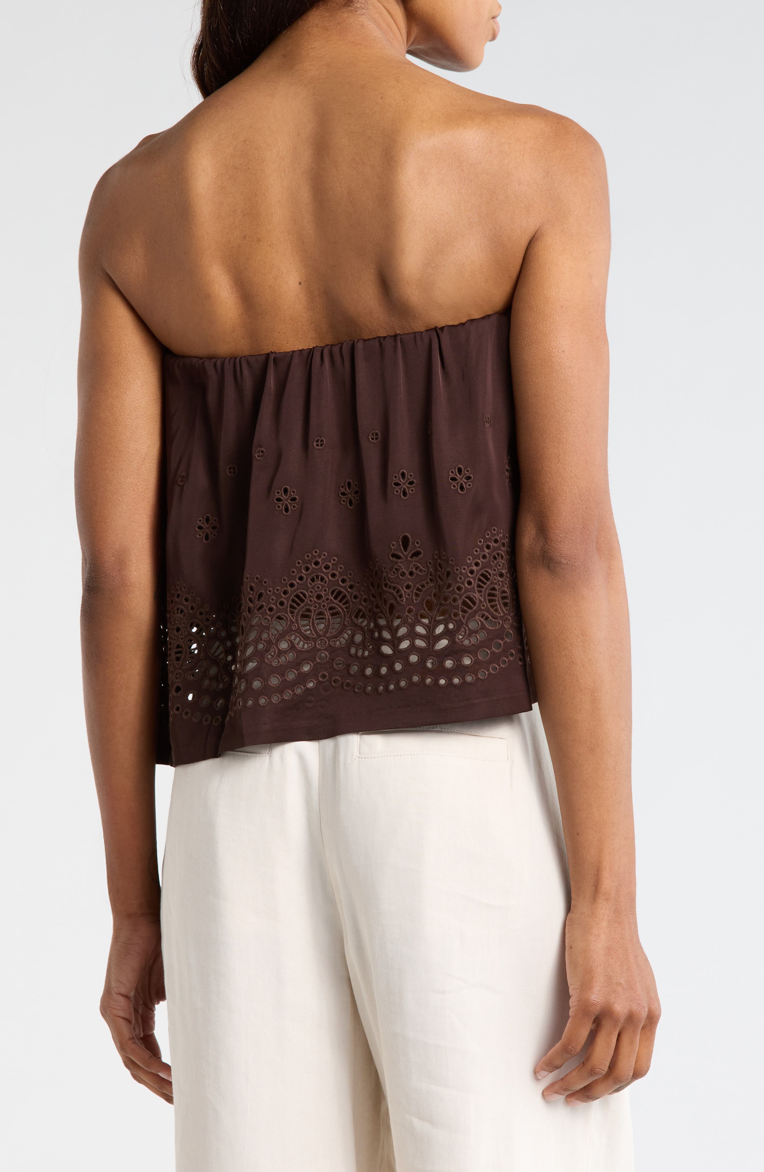 Dalia Eyelet Strapless Top - image 2
