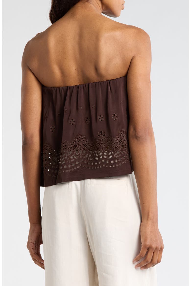 Dalia Eyelet Strapless Top, Alternate, color, GANACHE