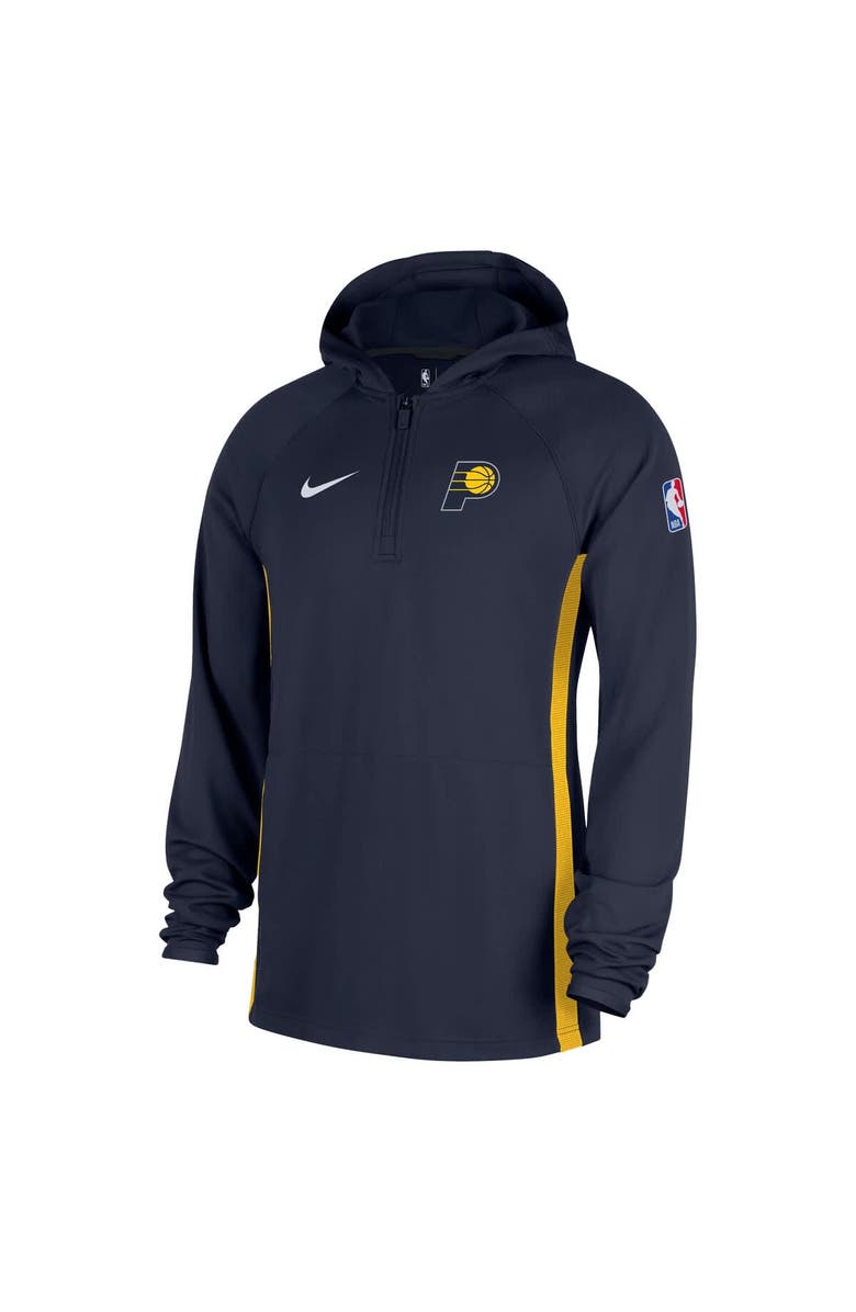 Nike Men's Nike  Navy Indiana Pacers Authentic On Court Zone Quarter-Zip Dri-FIT Hoodie Jacket, Alternate, color, Navy
