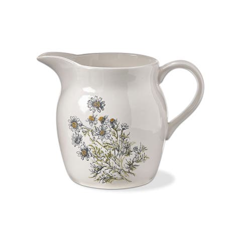 Chamomile Ceramic Beverage Pitcher Multicolor Hand Wash Only