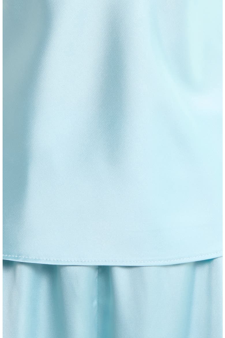 Lace Trim Satin Cami Pajamas, Alternate, color, ICY BLUE