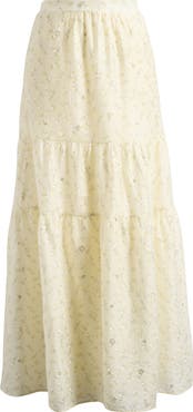 Bobeau Tiered Maxi Skirt