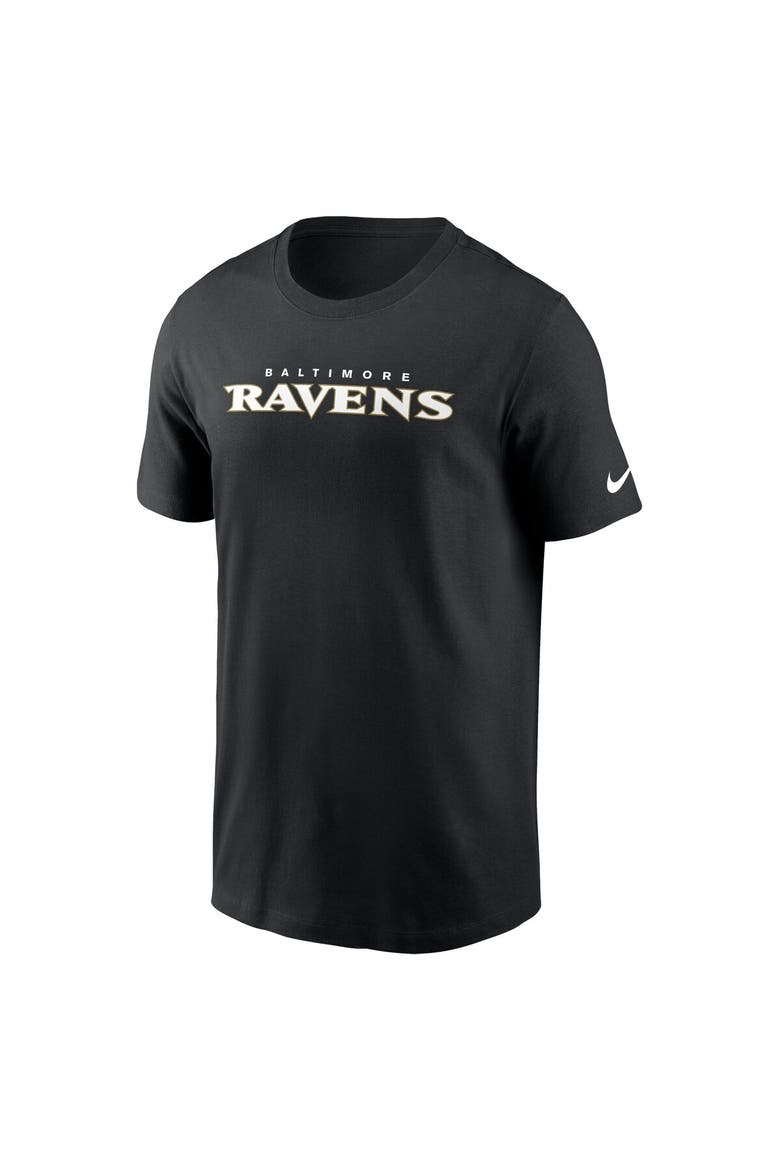 Men's Nike Black Baltimore Ravens Primetime Wordmark Essential T-Shirt, Alternate, color, Black