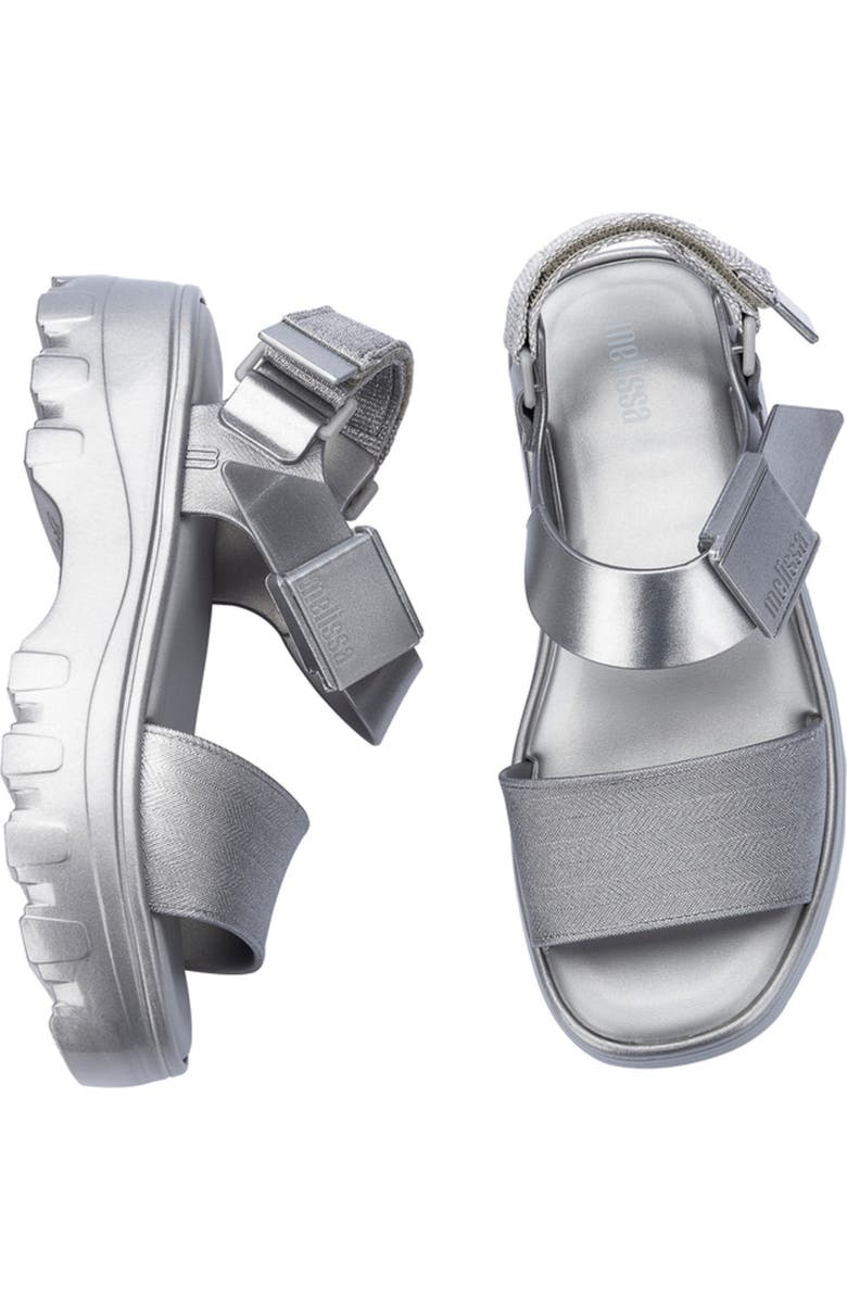 Melissa Kick Off Platform Sandal, Alternate, color, Silver
