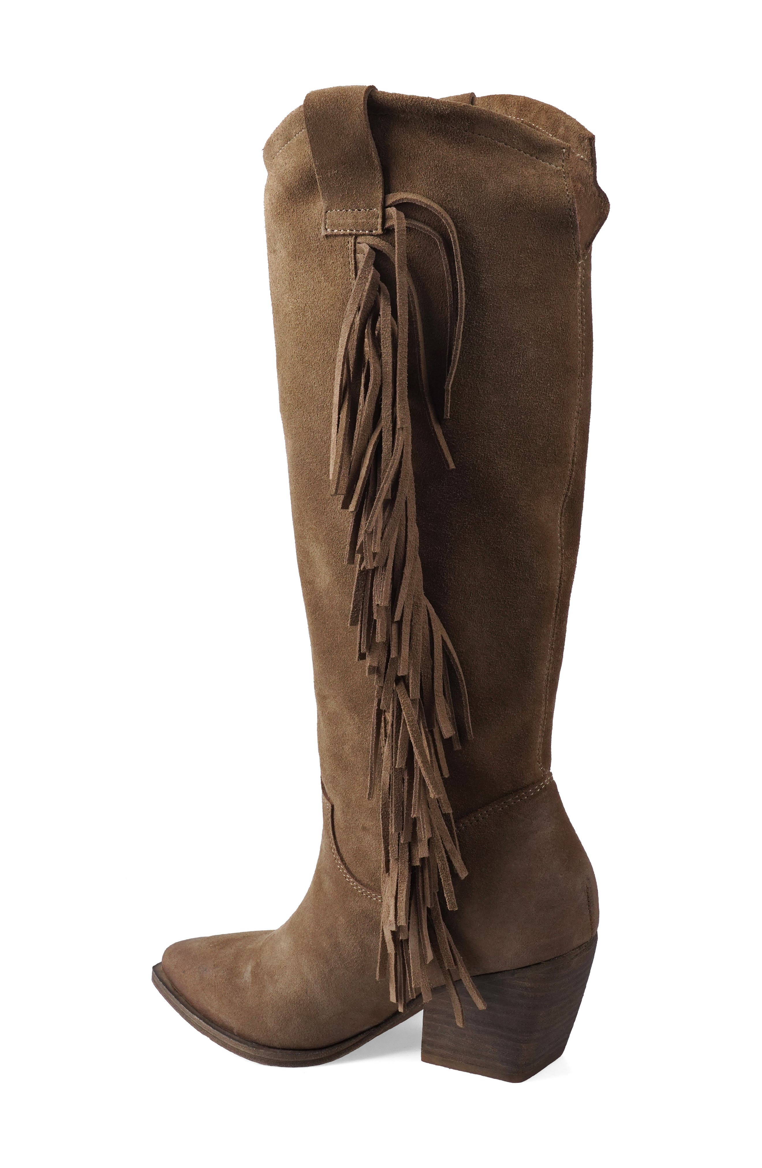ZIGI Jacquie Pointed Toe Western Boot, Alternate, color, Taupe Suede