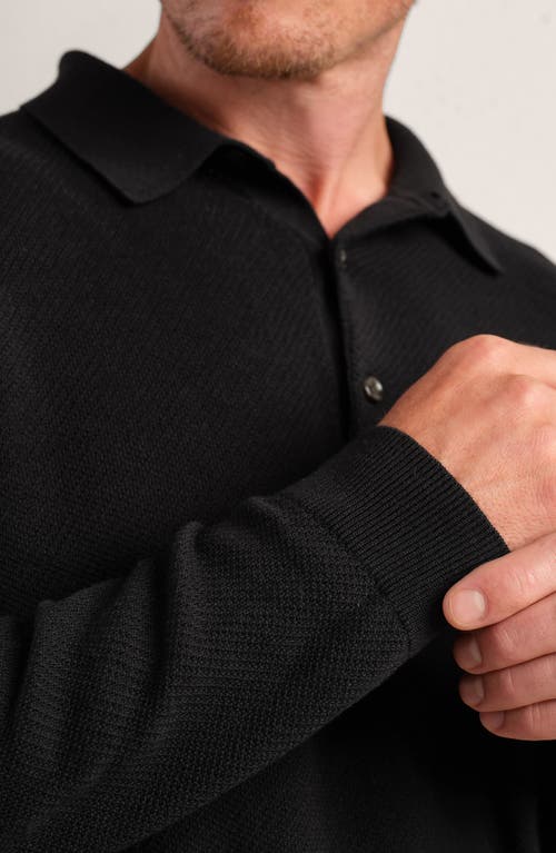 Rhone Regular Fit Long Sleeve Sweater Polo In Black