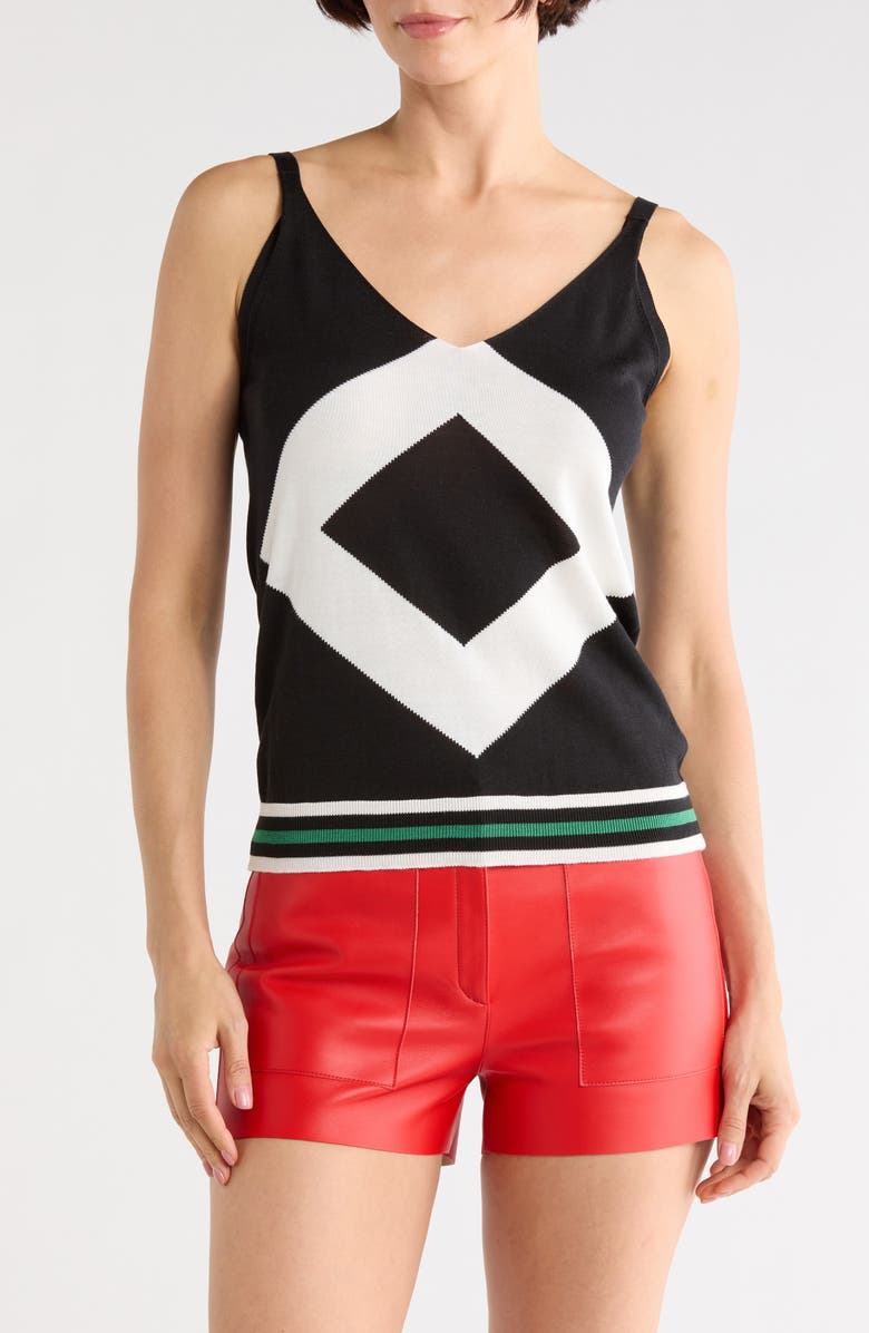 Longchamp Silk Blend Sweater Tank, Main, color, Black