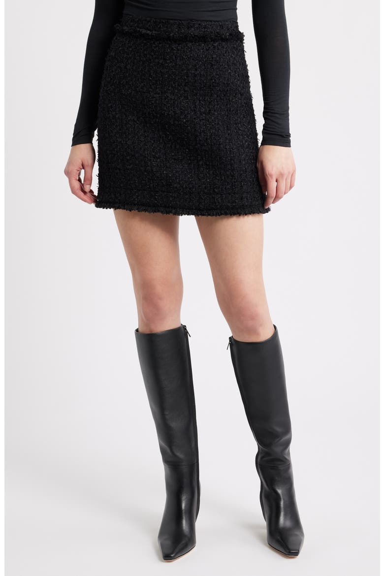 Vokila Textured Knit Miniskirt, Main, color, FRINGE TWEED