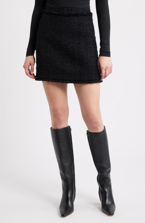 Hugo Boss Boss Vokila Textured Knit Miniskirt In Black