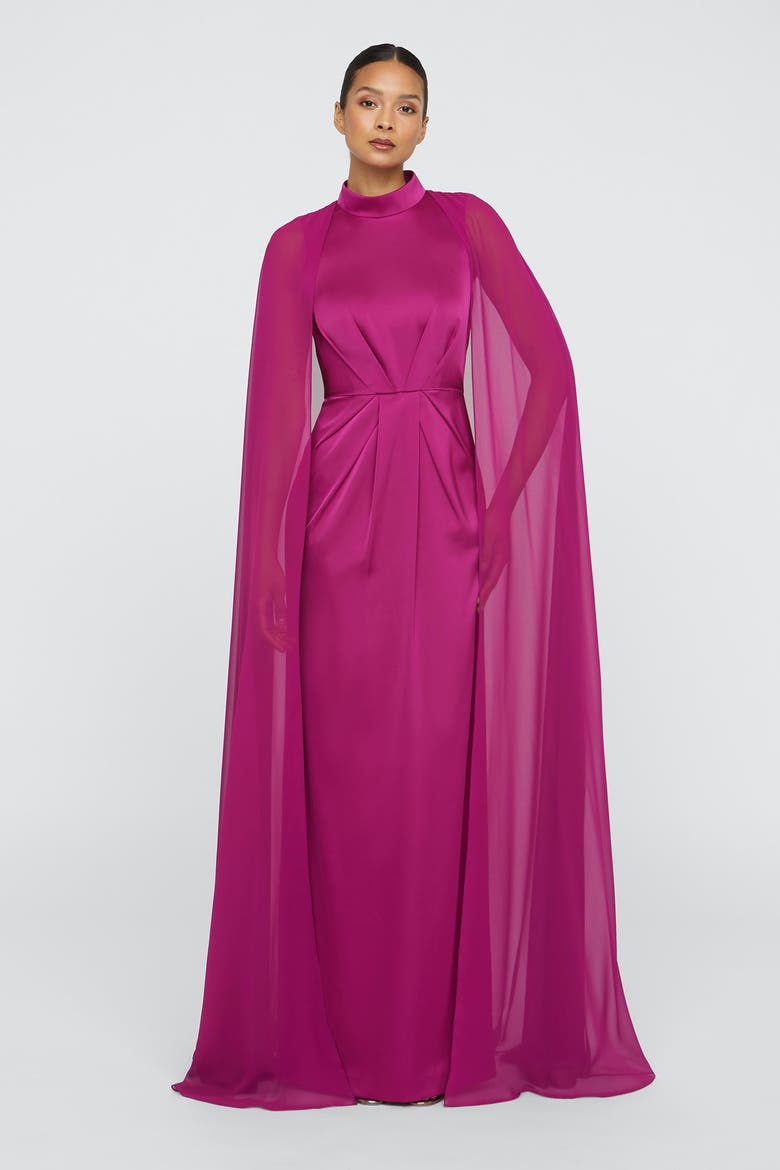 Phillipa Cape Gown, Main, color, Sangria