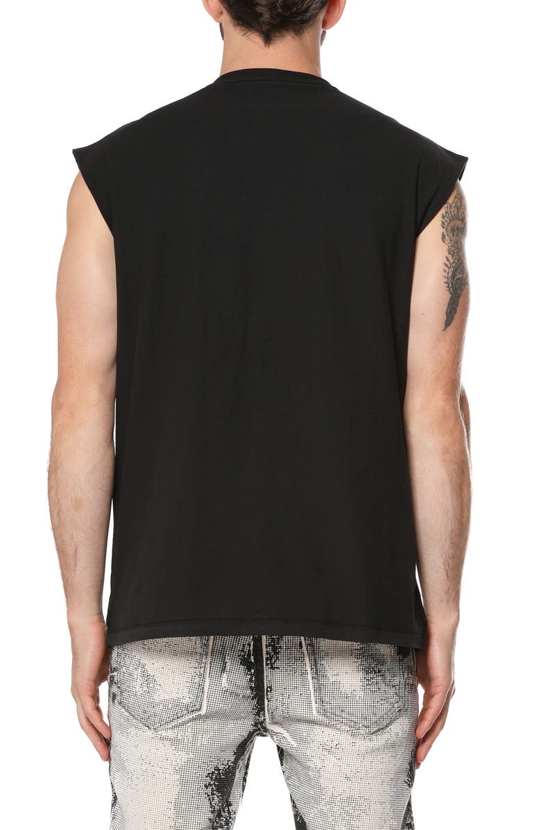 PURPLE BRAND Texture Jersey Sleeveless T-Shirt, Alternate, color, Black