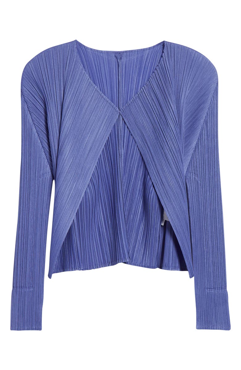 Pleats Please Issey Miyake Monthly Colors March Pleated Open Front Cardigan, Alternate, color,