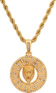 STEELTIME Men's 18K Gold Simulated Diamond Pendant Necklace