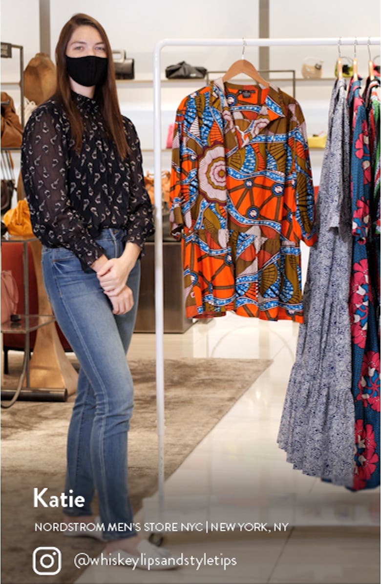Curator Wave Print Drop Waist Tunic, sales video thumbnail