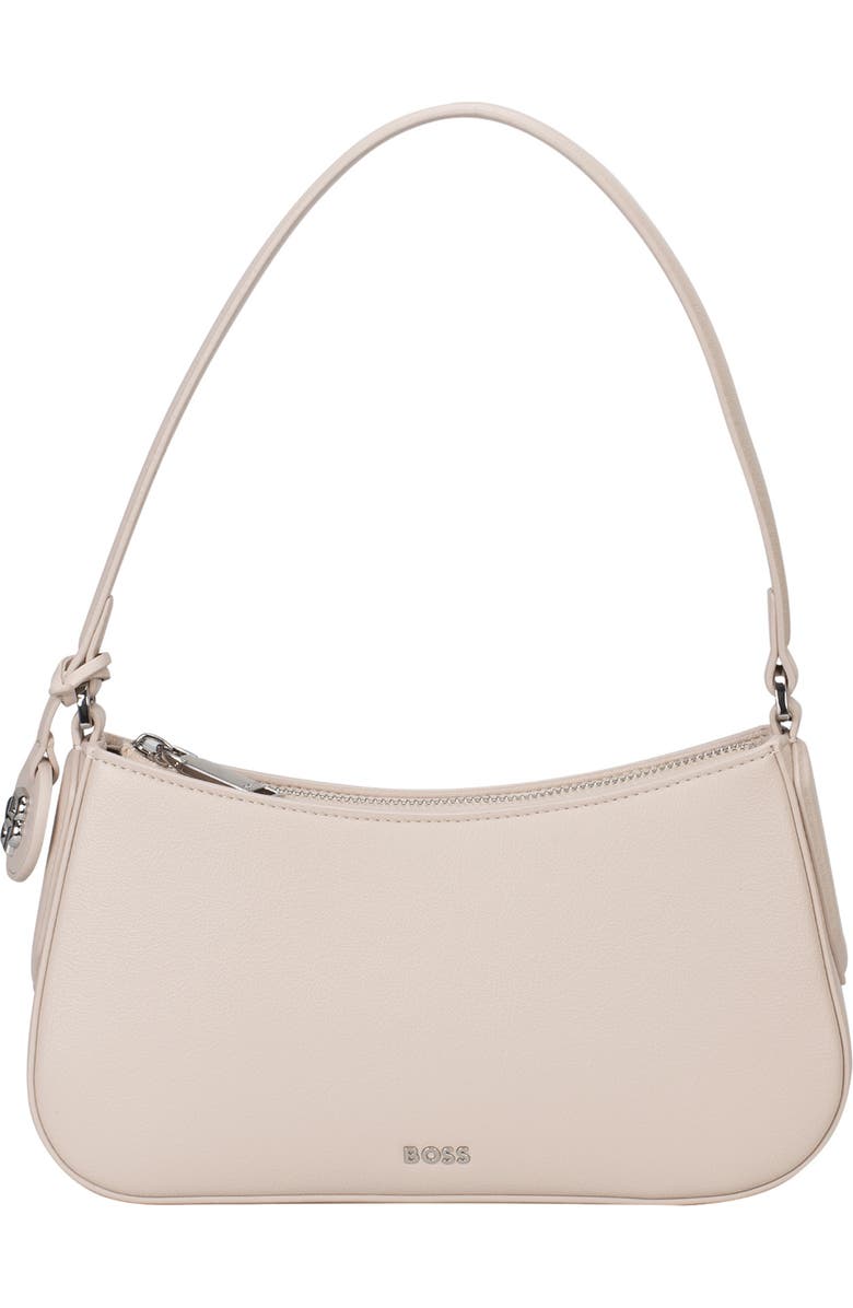 BOSS Liriel Faux Leather Hobo Bag, Main, color, Light Beige