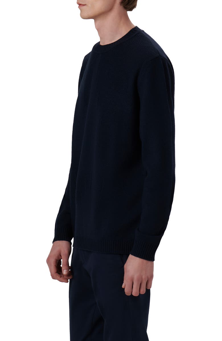 Bugatchi Merino Wool Blend Crewneck Sweater, Alternate, color, Navy