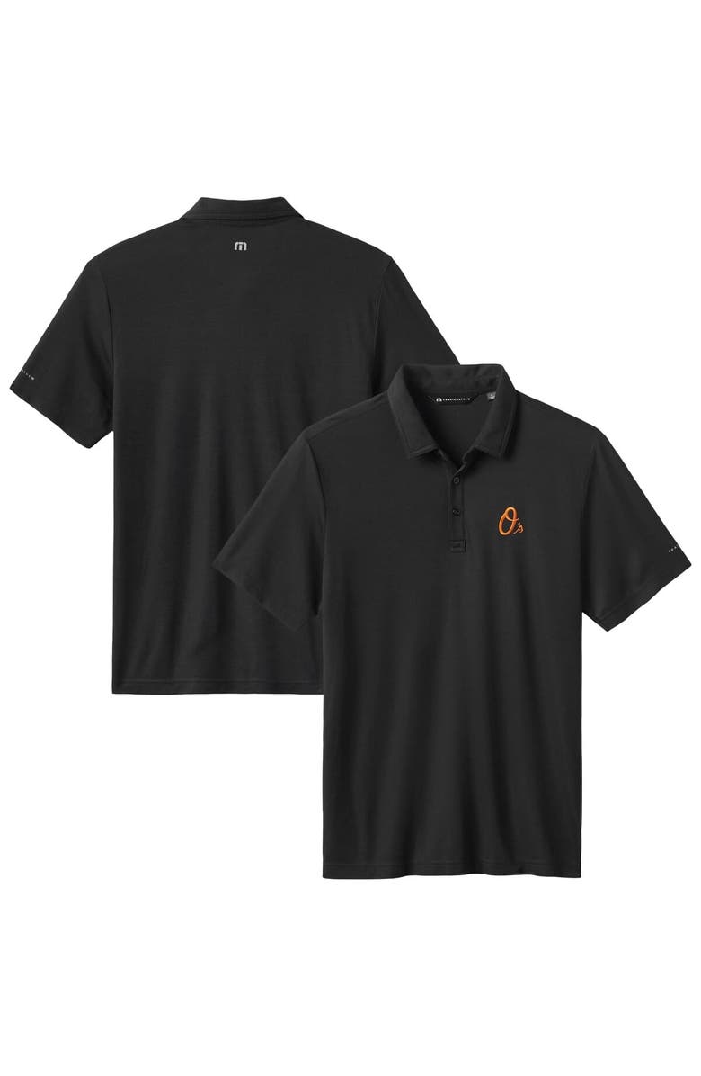 TravisMathew Men's TravisMathew Black Baltimore Orioles Playoff Pitch Tri-Blend Polo, Main, color, Black