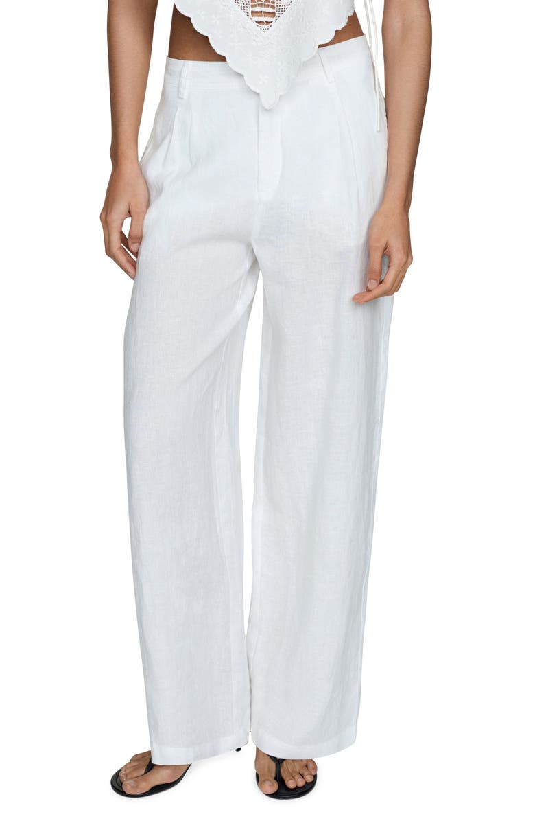 MANGO Linen Pants, Main, color,