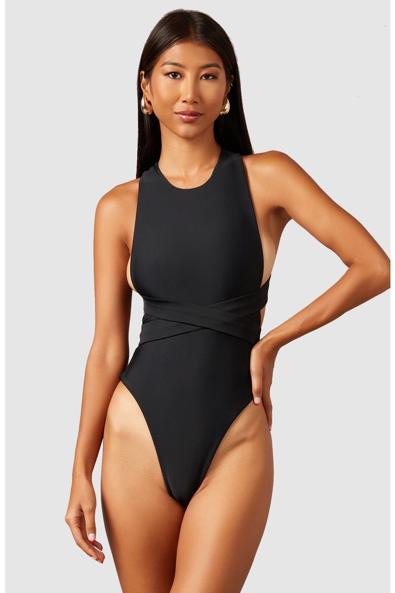 Ethos One-Piece Swimsuit, Alternate, color, Black
