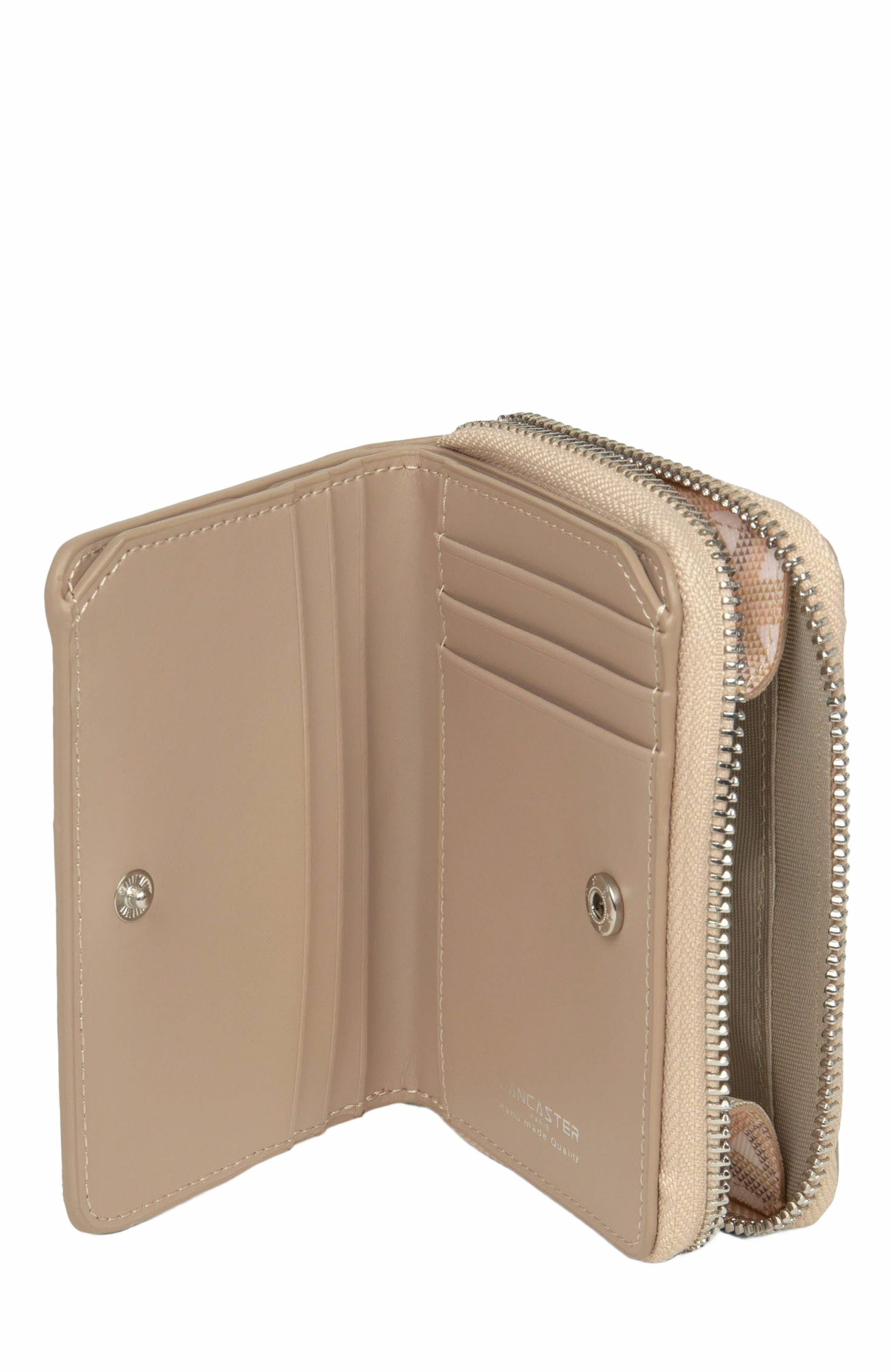 Lancaster Back-to-Back Zipped Wallet Ikon, Alternate, color, Beige