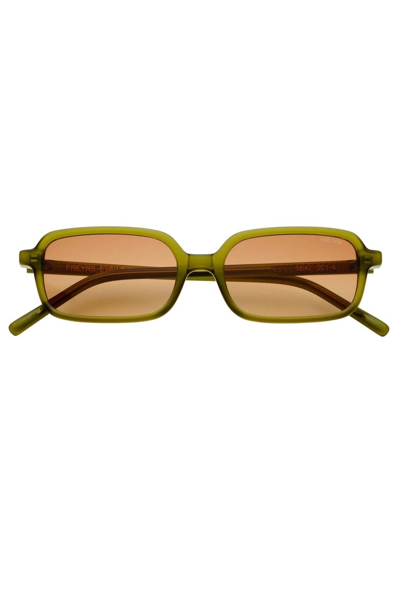 FREYRS Eyewear Miki Rectangular Sunglasses, Main, color, Olive
