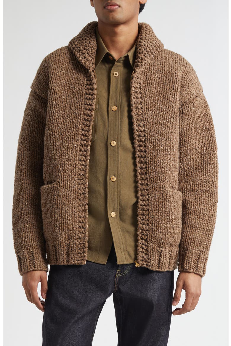 Hand Knit Full Zip Wool & Cashmere Cardigan (Men) | Nordstrom