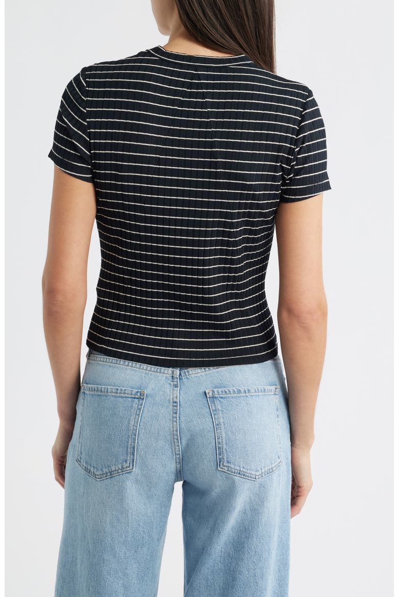 Luca Stripe Rib Baby T-Shirt, Alternate, color, IVYBL