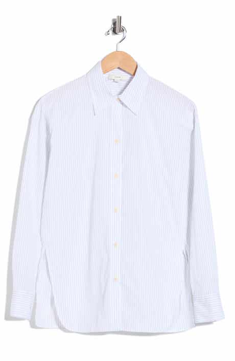 Striped Cotton Button Down Shirt